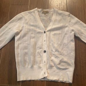 Burberry white womens button down cardigan
